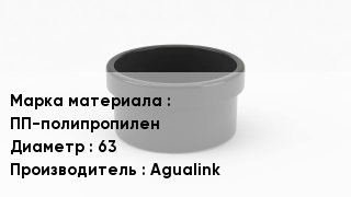 Заглушка полипропиленовая ПП-полипропилен D=63 Agualink